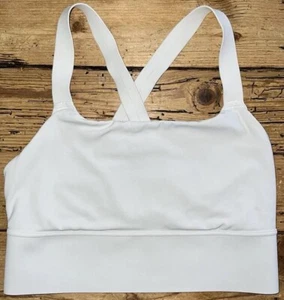 ATHLETA Warrior Longline Sports Bra Womens Size Small White *no padding - Picture 1 of 7
