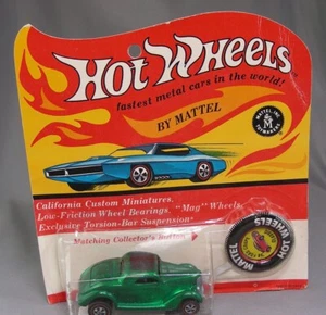 Redline Hot Wheels 1969 Classic 36 Ford Coupe GREEN USA Blister Pack BP On Card - Picture 1 of 5