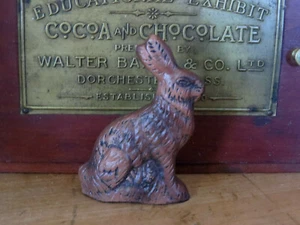Primitive Chocolate Bunny Rabbit Resin Mold Faux Candy Figurine Easter 3 1/4" - Picture 1 of 6