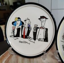 VTG Emerson Cartoon Art Plates 2 Comic Party Humor People Decorative Wall Table