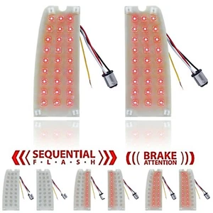 Sequential LED Tail Light Insert Pair For 67-72 Ford Pickup Truck & 67-77 Bronco - Picture 1 of 9
