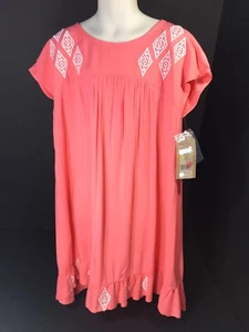 White Coral New Childrens Clothes Girls SZ Medium Dress Cap Sleeves By Red Camel - Picture 1 of 10