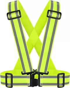 High Visibility Straps |Safety Vest |Adjustable & Elastic | Reflective Running G - Picture 1 of 12