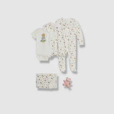 Ralph Lauren Bebé Blanco Polo Jardín Oso Set Talla 9M Foto 1 de 4