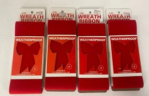 Cinta de corona resistente a la intemperie roja vintage 4 paquetes nuevo stock antiguo para manualidades y Navidad - Imagen 1 de 4