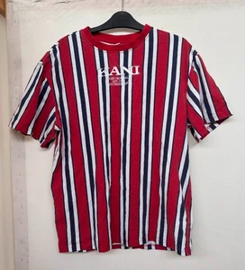 Karl Kani Retro Striped T-Shirt Herren Rot Weiß Größe M - Bild 1 von 5