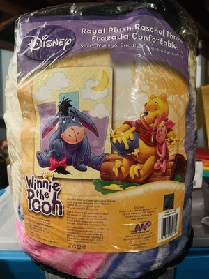 Eeyore,  Winnie The Pooh Fall Throw Blanket Soft Plush 50x 80 New Never Used - Image 1 of 3