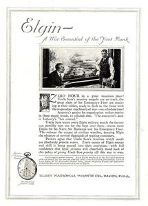 1918 Elgin Watch: War Essential of the First Rank Vintage Print Ad - Picture 1 of 1