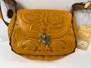 Patricia Nash MICAELA Rose verzierte Leder Schulter. Tasche Goldrute GELB verziert - Bild 1 von 8