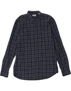 TIMBERLAND Mens Flannel Shirt Large Blue Check Cotton CH11 - Picture 1 of 3