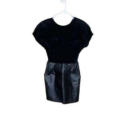 Morgan Taylor Black Suede and Leather Dress size 4 with pockets - Image 1 of 4