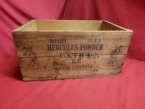Vintage 1920s Wooden Hercules Powder Dynamite Explosives Box  18 1/2 X 12 X 9 - Picture 1 of 8