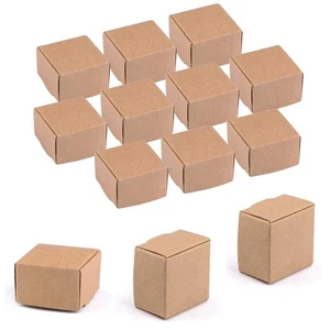 Small Gift Boxes 100 Pack, Kraft Gift Boxes Bulk 1.57’’ × 1.57’’ × 0.98’’, Ri... - Picture 1 of 7
