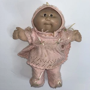 VTG 1985 Cabbage Patch Kids Preemie Doll Bald Brown Eyes Original Outfit! - Picture 1 of 23