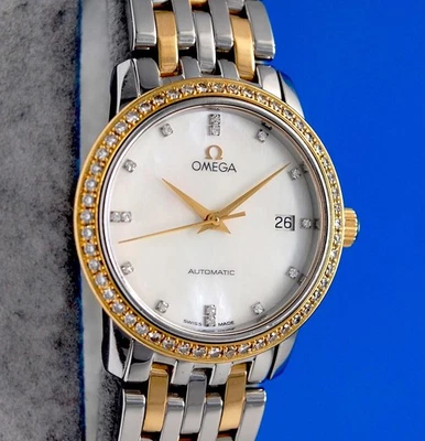 Ladies Omega DeVille Prestige 18K Gold watch Automatic - Diamond Bezel - 4395.75 - Image 1 of 4