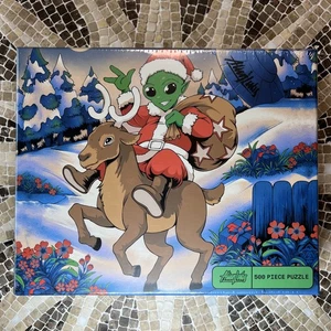 Alien Labs 500 Teile Puzzle Weihnachten Urlaub Alien reiten Rentier - Bild 1 von 4
