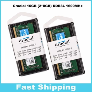 Crucial 16GB (2*8GB) DDR3L 1600MHz PC3L-12800 204Pin SO-DIMM Laptop Memory Lot - Picture 1 of 11