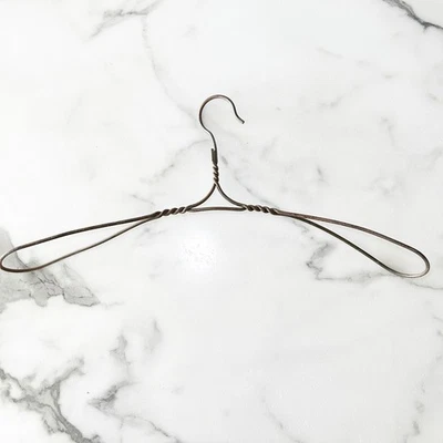 Vintage Metal Twisted Heavy Wire Folding Coat Clothes Hanger 17.5” - Image 1 of 4