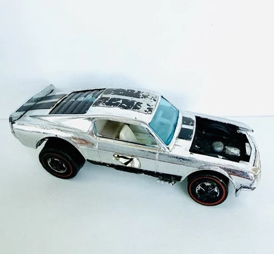 Hot Wheels Redline 1970 Boss Hoss Silver Special Club Car cromado Mustang Ford Foto 1 de 4