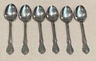6 Oneida Distinction MANSION HALL  Stainless Oval Place Soup Table Spoons 6 7/8"