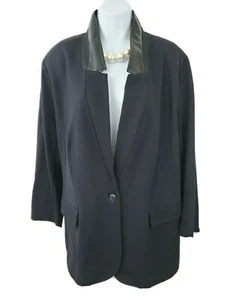 Lane Bryant schwarzer Ponte Stretch Blazer Damen 26 einzelne Knopfleiste - Bild 1 von 10