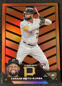 2023 Topps Update # US187 Canaan Smith-Njigba RC Rookie Orange Black Foil.