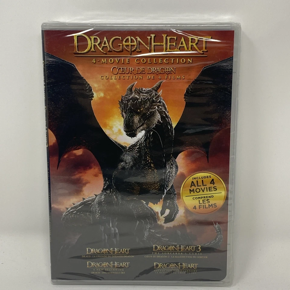 Dragonheart 4-Movie Collection (DVD) (Bilingual Packaging) Region 1 New Sealed - Image 1 of 4