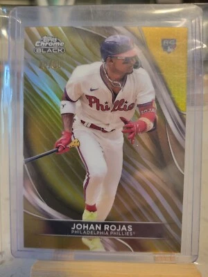2024 Topps Chrome Black Johan Rojas Rookie RC Gold Refractor /50 Phillies  - Image 1 of 4