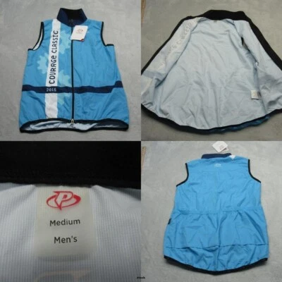 Colete Masculino Primal Cycling Wind Médio Azul Coragem Clássico 2015 Zíper Completo NOVO - Imagem 1 de 4