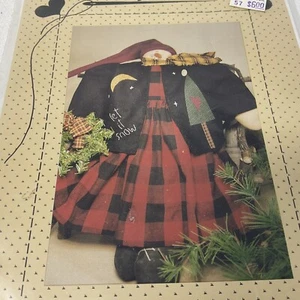 LET IT SNOW Doll Pattern #195  Country Stitches Snowman 16" Tall Vintage - Picture 1 of 3