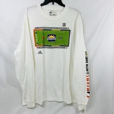 Hyundai Sun Bowl 2010 Miami Hurricanes Vs Notre Dame Long Sleeve T Shirt NW Flaw - Image 1 of 4