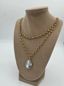 Niquead/La Vie Parisienne ~ Dual chain Crystal Pendant Necklace ~ NWT - Picture 1 of 7