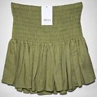 MISA Los Angeles Womens Azar Ruffle Miniskirt in Olive Size Small