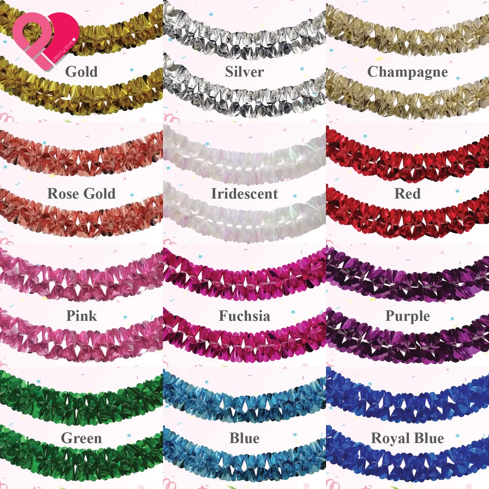 Guirnalda vintage de vid floral de lámina metálica de 12' telón de fondo cortina decoración de fiesta foto Foto 1 de 4