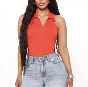 Moda Nova Mujer’s Mirabel Halter Top - Rojo Talla L - Imagen 1 de 4