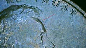 P733 1969 S Lincoln Memorial Cent MONETA ERRORE RADDOPPIO SUL DRITTO - Foto 1 di 3