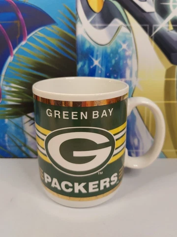Vintage Papel Green Bay Packers Coffee Mug Cup NFL Football White Green Yellow Cover