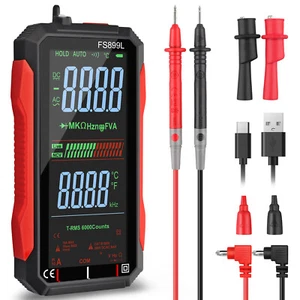 Digital Multimeter 6000 Counts Auto-Rang AC DC Volt Ohmmeter Tester Rechargeable - Picture 1 of 6
