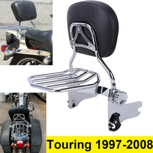 Respaldo ajustable Sissy Bar 97-08 + portaequipajes para Harley Road King Glide FL - Imagen 1 de 12