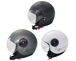 Casco Demi Jet OMOLOGATO per Moto e Scooter JFM con grafica visiera elicottero
