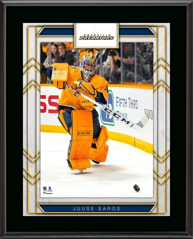 Juuse Saros Nashville Predators 10.5" x 13" Player Plaque Cover