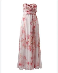 Forever New Couture Dress 8 Pink Floral J'adore 100% Silk Maxi Gown NEW RRP $299 - Picture 1 of 18
