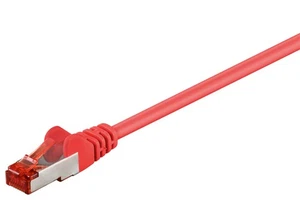 10x kabel sieciowy CAT 6 LS0H, S/FTP; CAT 6-0025 S/FTP PIMF CZERWONY 0,25m SB - Zdjęcie 1 z 1