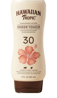 Protector solar de amplio espectro Hawaiian Tropic 8floz Sheer Touch Ultra Radiance FPS 30 Foto 1 de 4