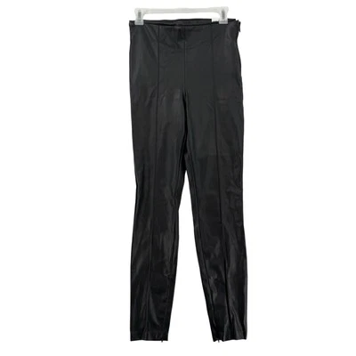 Zara Pants Womens Medium Faux Leather Mid Rise Skinny Fitted Zipper Leg New - Image 1 of 4
