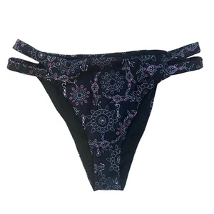 Traje de baño Ramy Brook parte inferior de bikini talla S negro patrón geográfico atrapasueños - Imagen 1 de 3