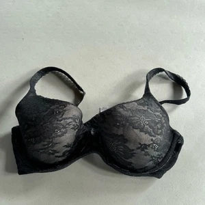 Victorias Secret Body By Victoria Lined Demi Bra Black Adjustable 34D - Picture 1 of 3