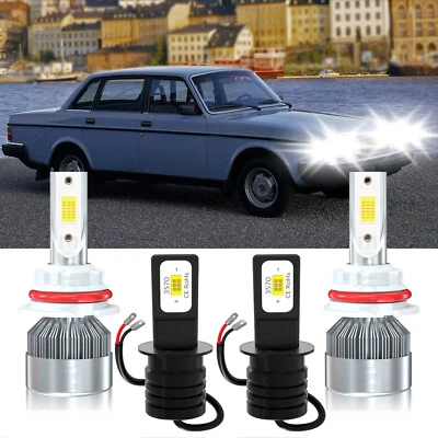 Combo Faro LED Alto/Bajo + Bombillas Antiniebla Blanco Para Volvo 240 1990-1993 Foto 1 de 4