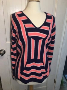 13. Minnie Rose stripe hoodie 100% cashmere M $298 - Picture 1 of 4