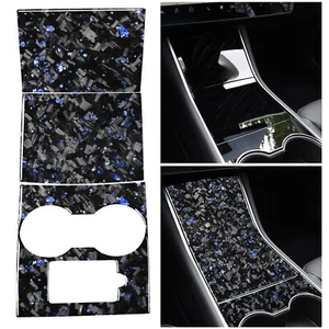 Forged Carbon Fiber Dash Console Gold Foil Decal Stickerfor Tesla Model 3 Y 2017 - Bild 1 von 74